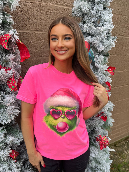 Santa Grinch with bubble tshirt