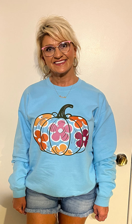 Flower Pumpkin Tee or Sweatshirt