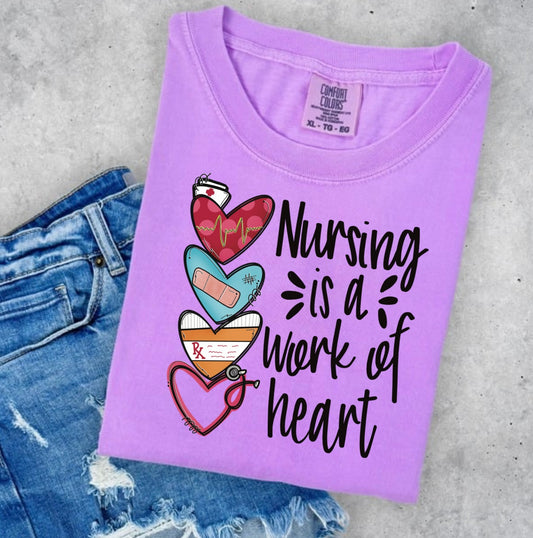 Nursing is a work of heart tshirt