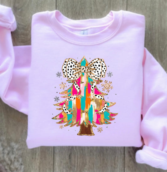 Dalmatian bow tree sweatshirt