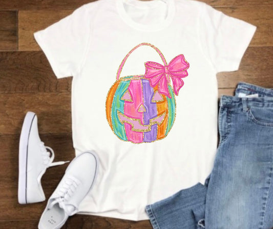 Glitter jack-o’-lantern tshirt