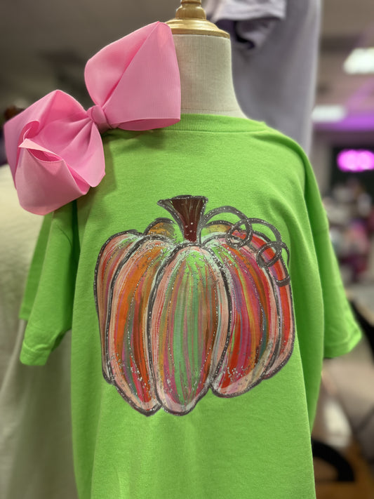 Youth watercolor pumpkin tshirt