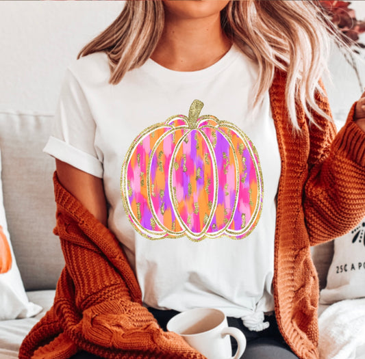 Brush gold pumpkin tshirt