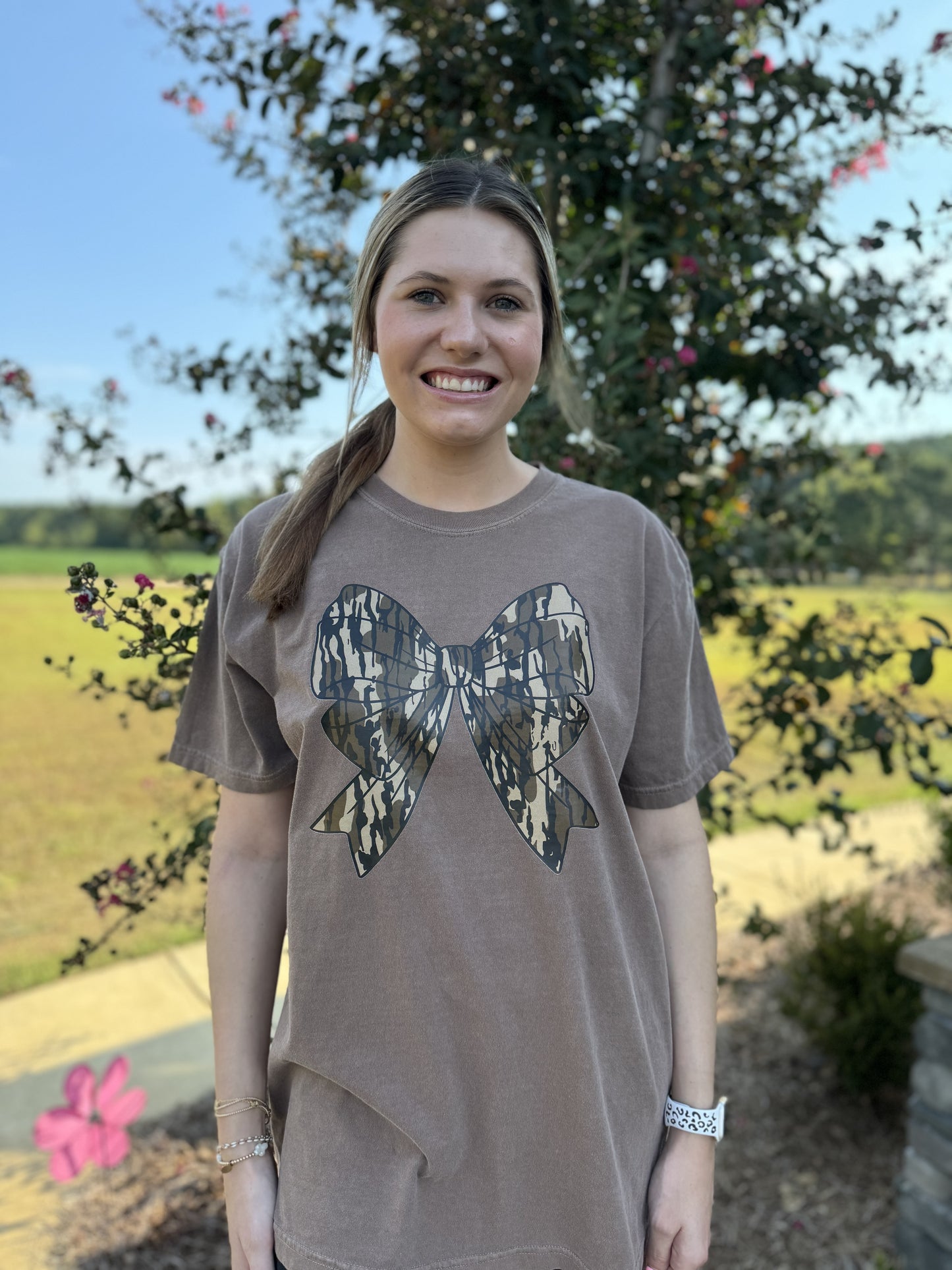 Camo bow tshirt