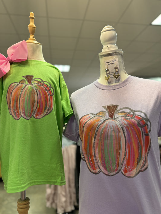 Youth watercolor pumpkin tshirt