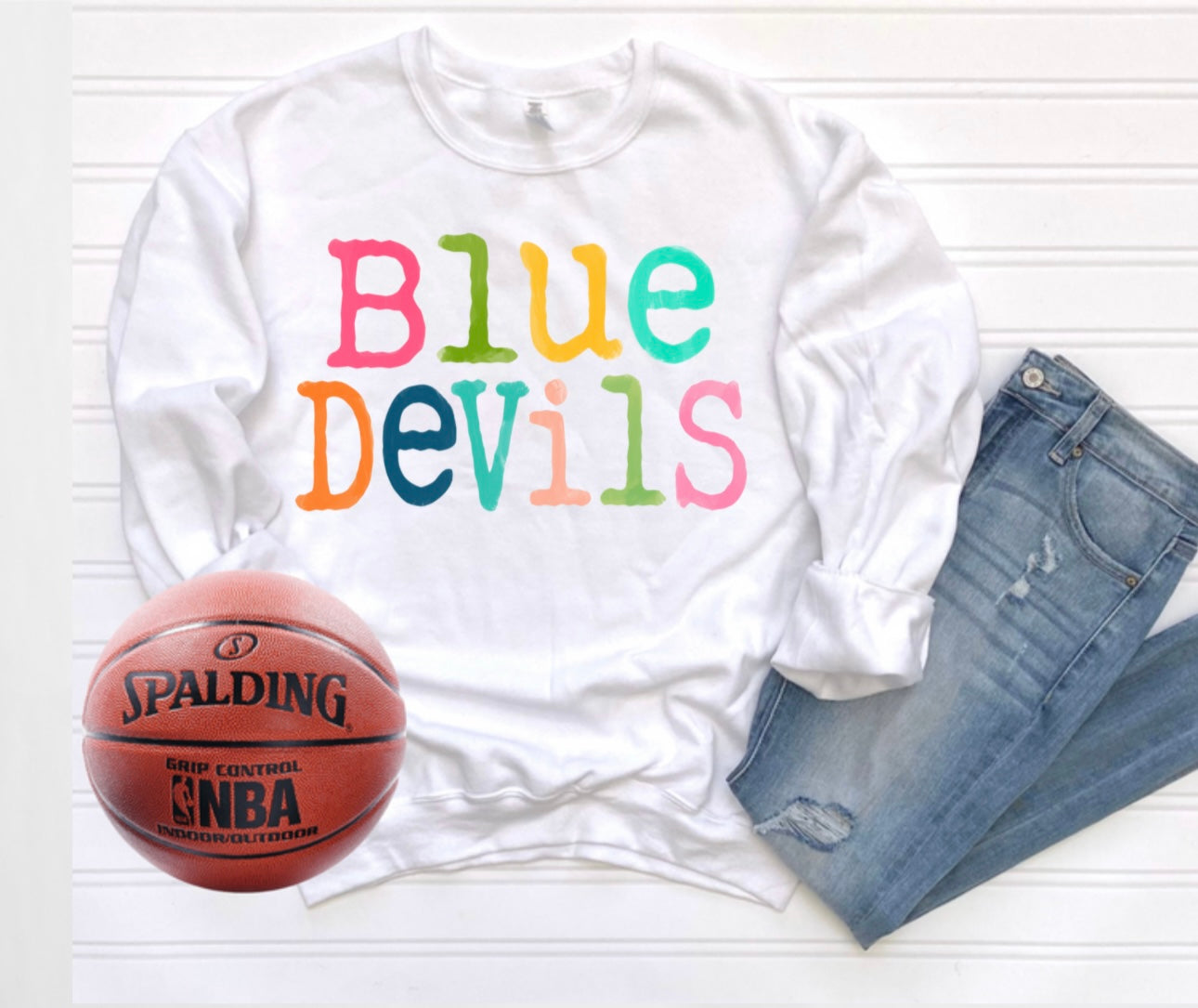 Blue Devils Colorful words sweatshirt