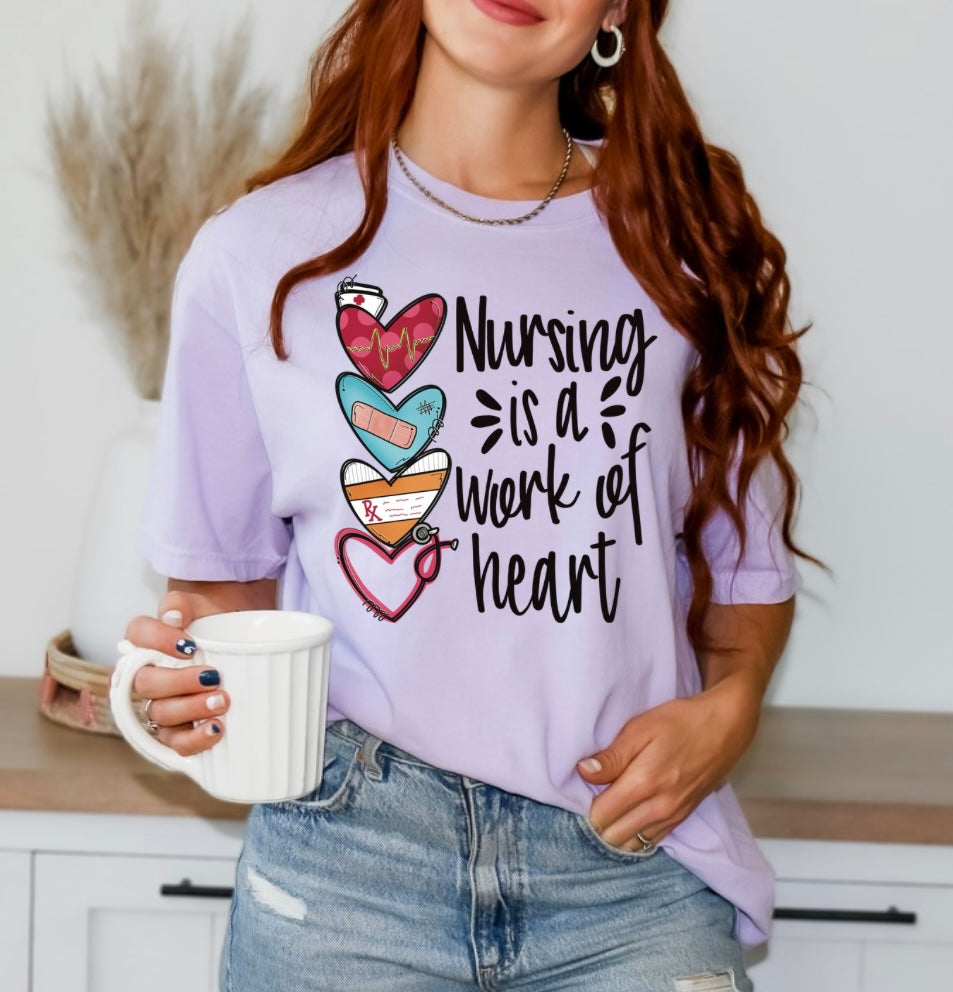 Nursing is a work of heart tshirt