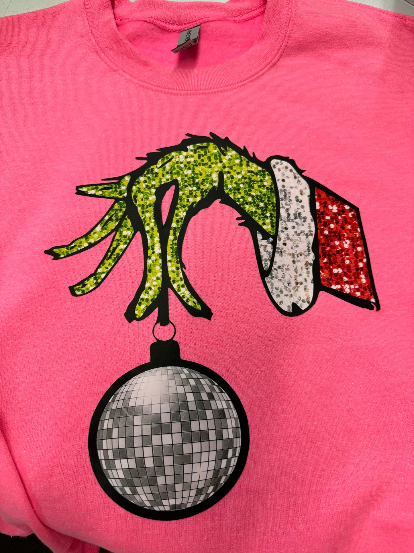 Grinch hand sweatshirt