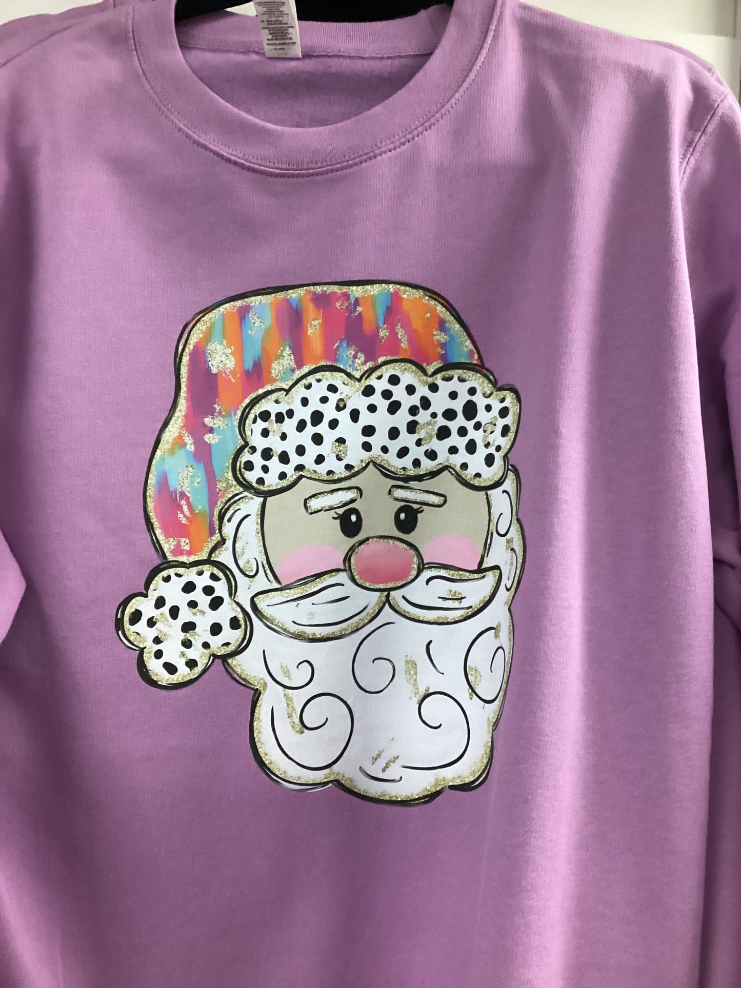 Santa sweatshirt on purple