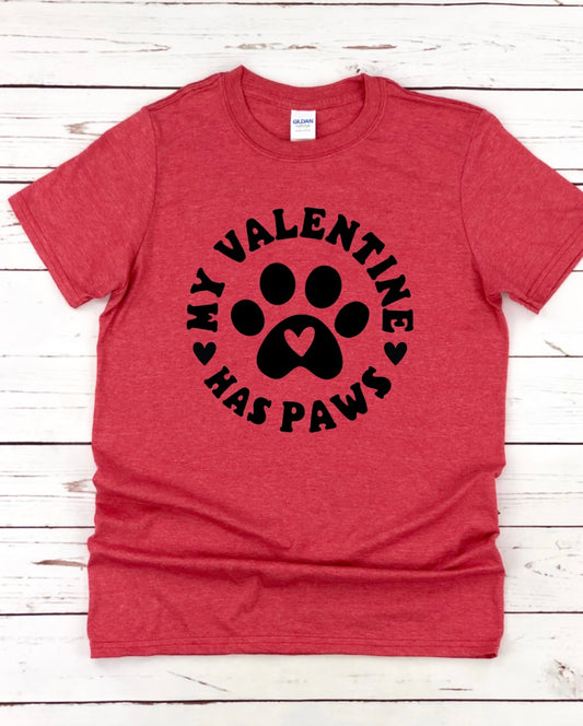 My Valentine has paws tshirt