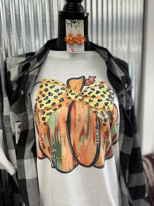 Fall watercolor pumpkin tshirt